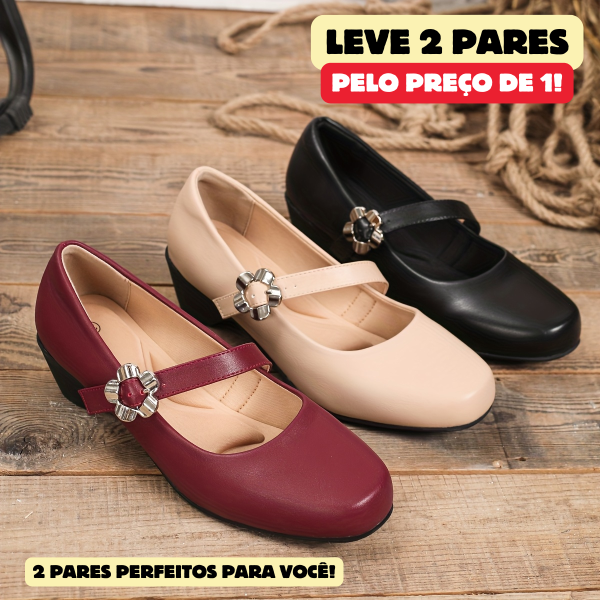 Sapatilha Terapêutica Florisbella - Perfeita para seu conforto e alívio as dores - Esquenta Black + Brinde! (COMPRE 1 LEVE 2)
